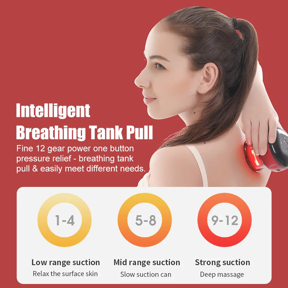 Allround Cupping Massager with 12 Modes 'Rest your back and muscles daily to remove stress and pain'