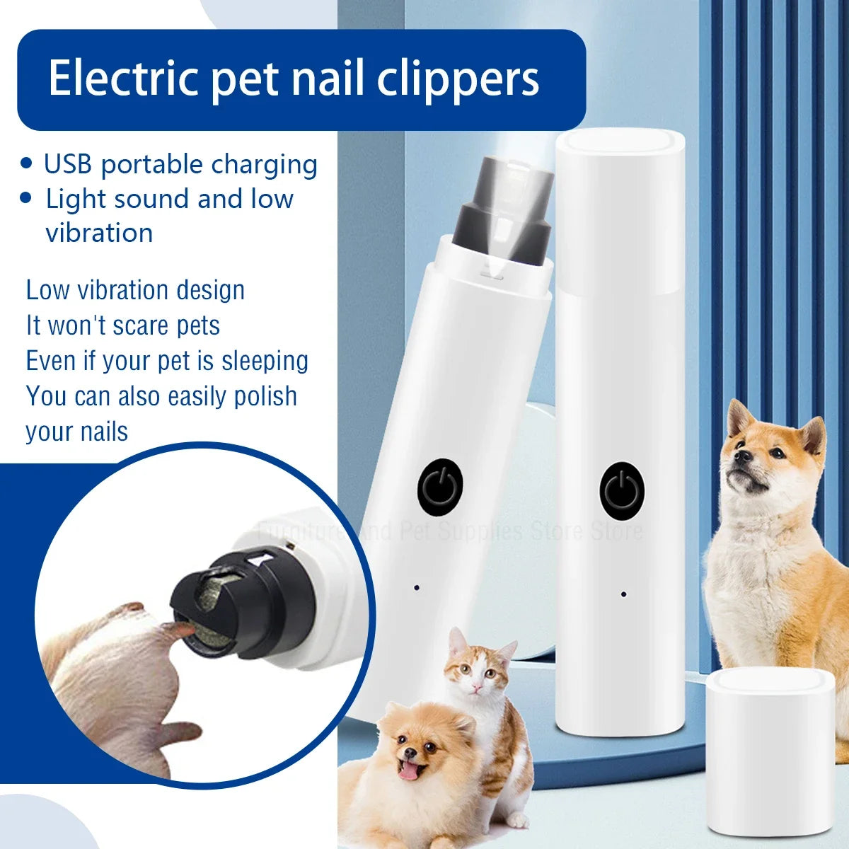 Silent Electric Nail Grinders for Dogs & Cats, Nail Grinders for your pets.