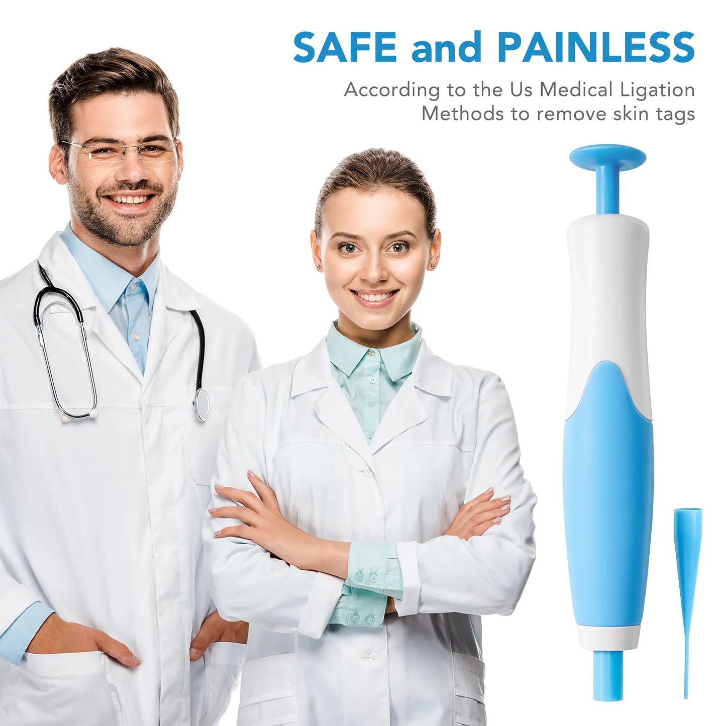 2-IN-1 Auto Skin Tag Removal Tool Kit Painless Skin Label Mole Acne Wart Removal Pen