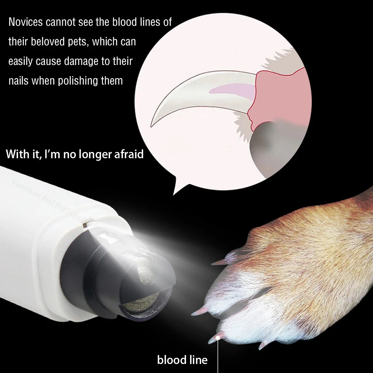 Silent Electric Nail Grinders for Dogs & Cats, Nail Grinders for your pets.