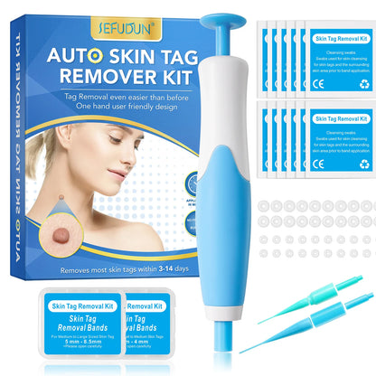 2-IN-1 Auto Skin Tag Removal Tool Kit Painless Skin Label Mole Acne Wart Removal Pen