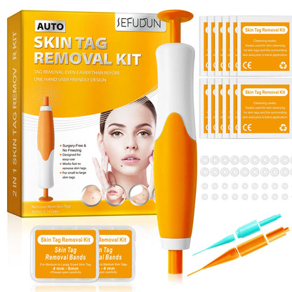 2-IN-1 Auto Skin Tag Removal Tool Kit Painless Skin Label Mole Acne Wart Removal Pen